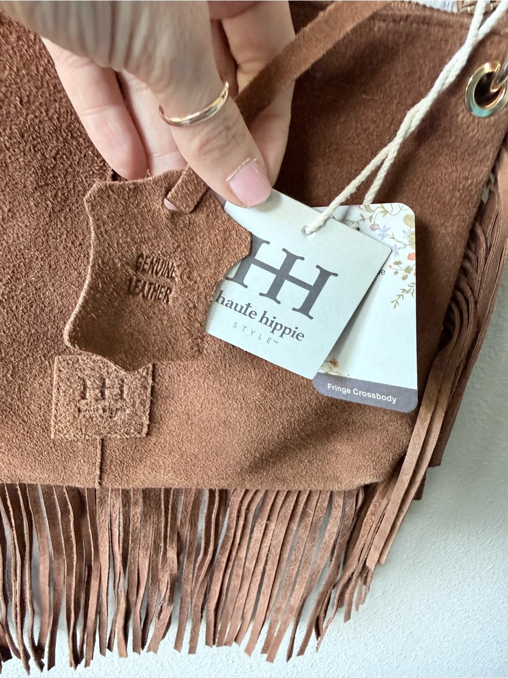 Haute Hippie NWT Fringed Suede Leather Crossbody Shoulder Bag - Picture 6 of 8